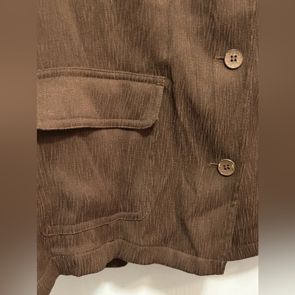 Women’s 16 villager by Liz Claiborne blouse NWT brown collared shirt - Picture 6 of 12